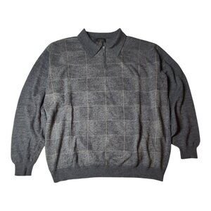 Protege Quarter-Zip Sweater Mens 4XLT Tall Wool Blend Academia Business Casual